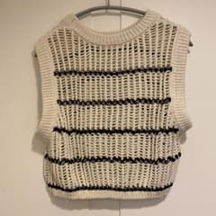 ボーダー柄 メッシュニットベストのサムネイル