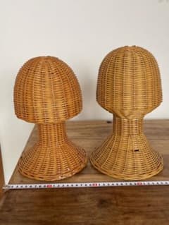 ビンテージラタン　藤　帽子スタンド　ハットスタンド  2個セットのサムネイル