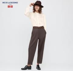 ユニクロ×イネス コラボ ウールブレンドワイドパンツ ダークブラウン 70のサムネイル