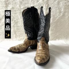 極美品✨トニーラマ ウエスタンブーツ リザード 刺繍ブーツ ブラック 
