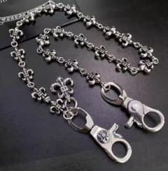ウォレットチェーン　シルバー刻印！　クロス ウォレットチェーン ファンシークロスプ シルバー925 刻印 - メルカリ