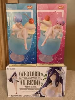 OVERLORD 알베도 ​​& Re:Zero 렘 램 피규어 세트