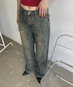 SHAGGIE オーロラライトストーン付きヴィンテージルーズデニムパンツのサムネイル