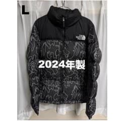 美品 ノースフェイス ヌプシジャケット L ブラックツリーバーク 