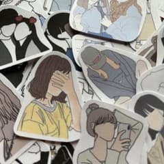 フレークシール◎韓国風女の子30枚◎のサムネイル
