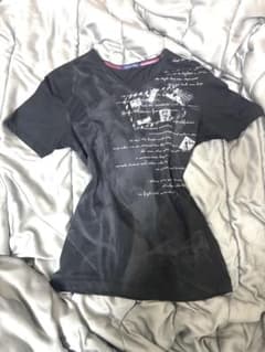カジュアル テキストプリント グランジ Y2K黒Tシャツ M 着画ありのサムネイル