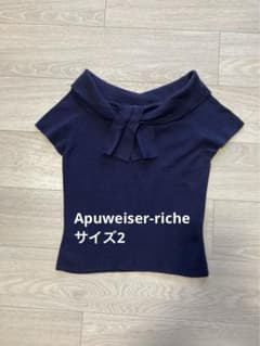Apuweiser-richeリボン付きニット サイズ2ネイビーのサムネイル