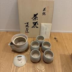 新品未使用】萩焼 石鳴造 茶器揃 宝瓶 湯呑五客 共箱・栞付き - メルカリ