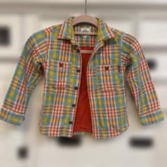 ★WASK DENIM★キッズ チェック柄長袖シャツ地厚　ジャケット　120cm