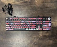 レトロポップ配色／青軸メカニカルキーボード⭐︎】 - メルカリ