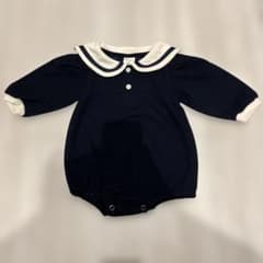 【美品】bebe nine セーラー襟ロンパース 6M ネイビーのサムネイル