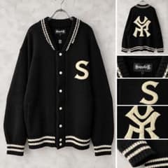 SUPPLIER スタジャン ニット カーディガン ブラック Lのサムネイル