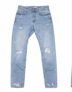 K*u様 ☆ZARA ダメージデニム スキニー / クラッシュ加工 ライトブルーのサムネイル