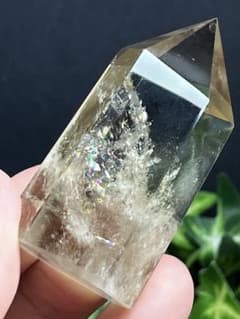 天然石 スモーキークォーツ 六角柱 タワー 虹入り 成長線あり⭐️2764