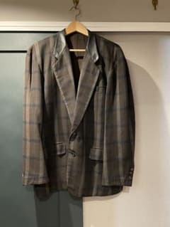88AW GARCONS homme Leather Collar Plaid