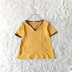 TWO:Cツーシー ボーダーVネック 半袖Tシャツ6トリミングのサムネイル