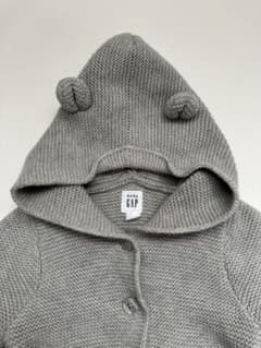 baby GAP フード付きグレー カーディガン 60cm クマ耳のサムネイル