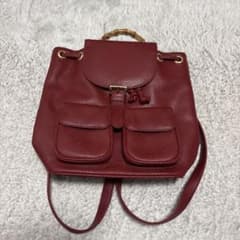 BIOLINA ITALY バンブーハンドル リュック ボルドーのサムネイル