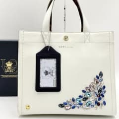 極美品】ADMJ トートバッグ スワロフスキー レオパード レザー
