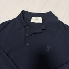 AmiParis アミパリス ニットポロ　長袖　ネイビー　Lサイズ AmiParis アミパリス ニットポロ 長袖 ネイビー Lサイズ|mercari