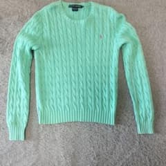 Ralph Lauren ラルフローレン ケーブルニットセーター ミントグリーン
