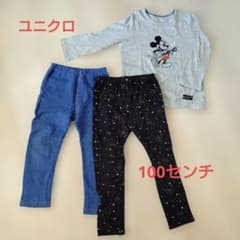 ユニクロ ミッキーマウス トップス ボトムスセット 100センチのサムネイル
