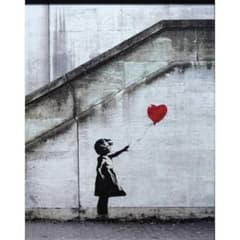 肉筆☆油絵☆F20号『赤い風船に手を伸ばす少女』右Banksy/模写 - メルカリ