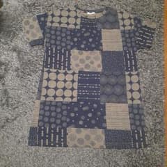 ロングTシャツ　Lサイズ　ネイビー×ベージュのサムネイル