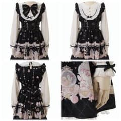 LIZ LISA RomanticCosmetics柄ワンピース黒のサムネイル