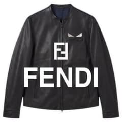 Q725 L フェンディ イタリア製 モンスター ラムレザー ジャケット