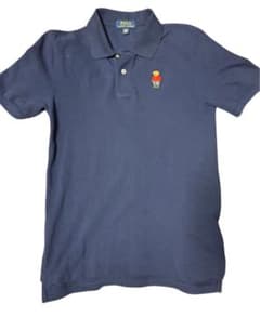 「希少」ポロベア刺繍POLO RALPH LAURENポロシャツネイビーのサムネイル