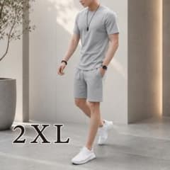 メンズ セットアップ 半袖 上下セット 2XL Tシャツ ハーフパンツのサムネイル