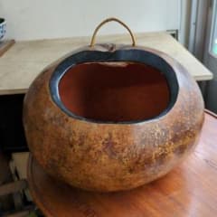 骨董 瓢炭斗 ふくべ細工 炭入れ 炭斗 木製 茶道具茶道 お点前 炭 m48632500825_1.jpg?1752713344