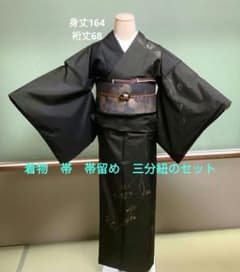 絵羽大島紬　袷訪問着 紬袋帯　帯留　三分紐 4点セット 絵羽大島紬 袷訪問着 紬袋帯 帯留 三分紐 4点セット - メルカリ