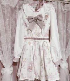 LIZLISA ♡ ジュエリー柄ワンピース ホワイト 長袖 サイズ2