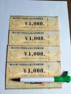 ビックカメラ　株主優待　4000円分のサムネイル