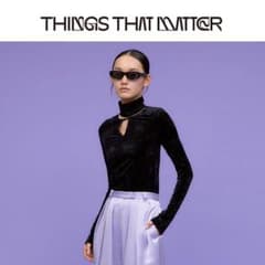 THINGS THAT MATTER 크래시 벨루어 커팅 탑스 블랙
