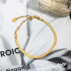 美品】18 k金寛蛇骨ブレスレットシンプルで精巧なブレスレット - メルカリ