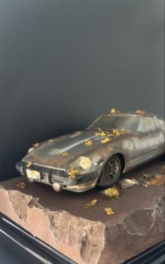 1/24 廃車ジオラマ フェアレディZ 台座 草ヒロ 旧車 ジオラマ完成品 1/24 廃車ジオラマ フェアレディZ 台座 草ヒロ 旧車 ジオラマ完成品 車