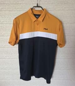 FILA ブラックポロシャツ ストライプ Oサイズ - メルカリ