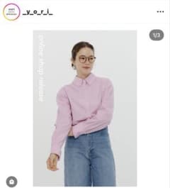 yori ミニフリルストライプシャツ(ピンク38) - メルカリ