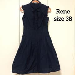 Rene ネイビー膝丈ワンピース　ルネのサムネイル