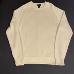 LANDS' END コットン クルーネックニットイエロー日本製のサムネイル