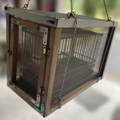 メジロ籠 竹製 外枠メッシュ付き 鳥かご
