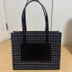 新品 マリークワント MARY QUANT ツイードラメ スクエア トートバッグ 