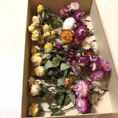ドライフラワー 花材セット バラ ヘリクリサム　ラベンダーおまけ付きのサムネイル