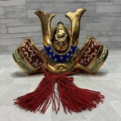 九谷焼 金彩武者兜 置物 出世兜 金彩錦盛 - メルカリ