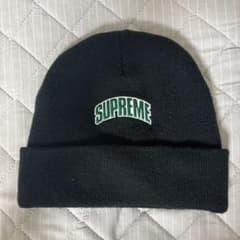 Supreme ニット帽 ビーニー ブラック グリーン　18aw スケーターのサムネイル