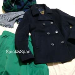 Spick&Span ピーコート カシミア混 ウール ネイビー Spick&Span ウールカシミヤピーコート ネイビー - メルカリ
