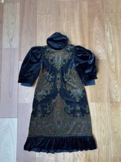 DOLCE&GABBANA ペイズリー柄 ベロアワンピース　サイズ40のサムネイル